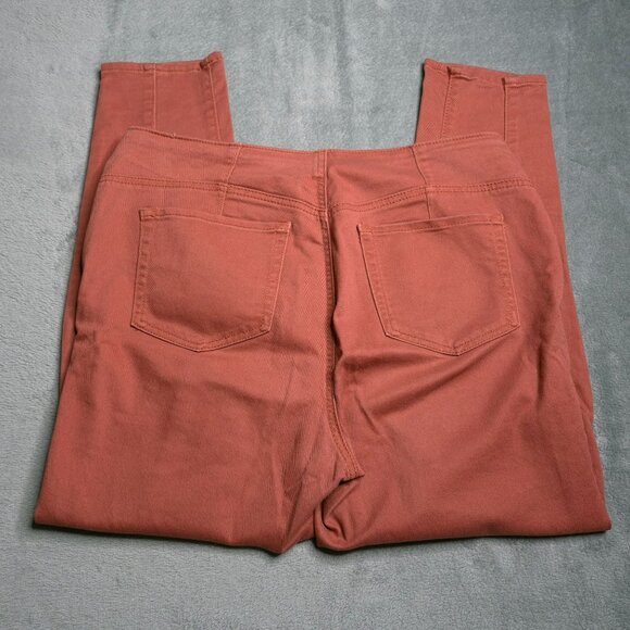 No Boundaries Skinny Ankle Jeans 15 High Rise Button Fly Stretch Rust Orange - Picture 2 of 6